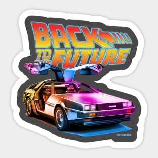 Delorean Back To the Future Synthwave Colors Sticker